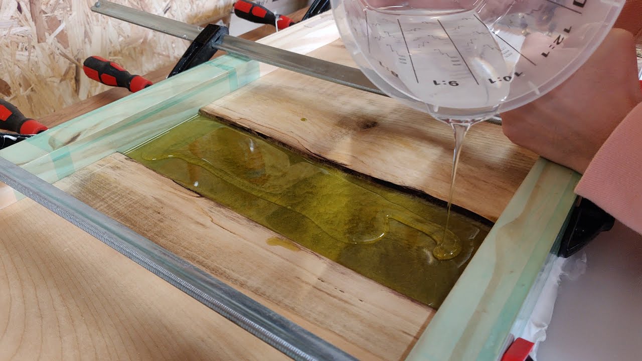 Video thumbnail: Pouring a clear layer of epoxy resin